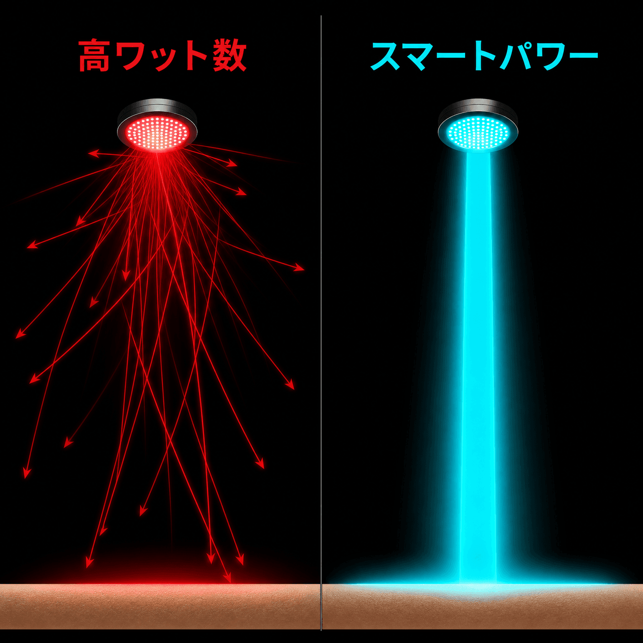 高W数 vs スマートパワーの比較インフォグラフィック